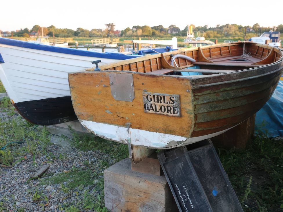 A boat named Girls Galore at No 1 The Martins, Walberswick