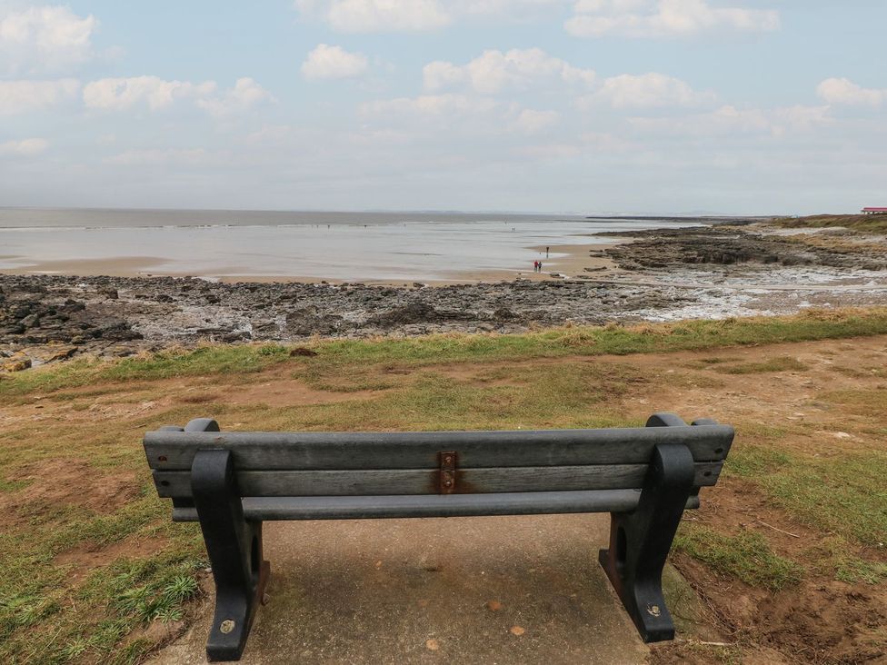 A view of the sea from a bench at Ty Traeth in Porthcawl