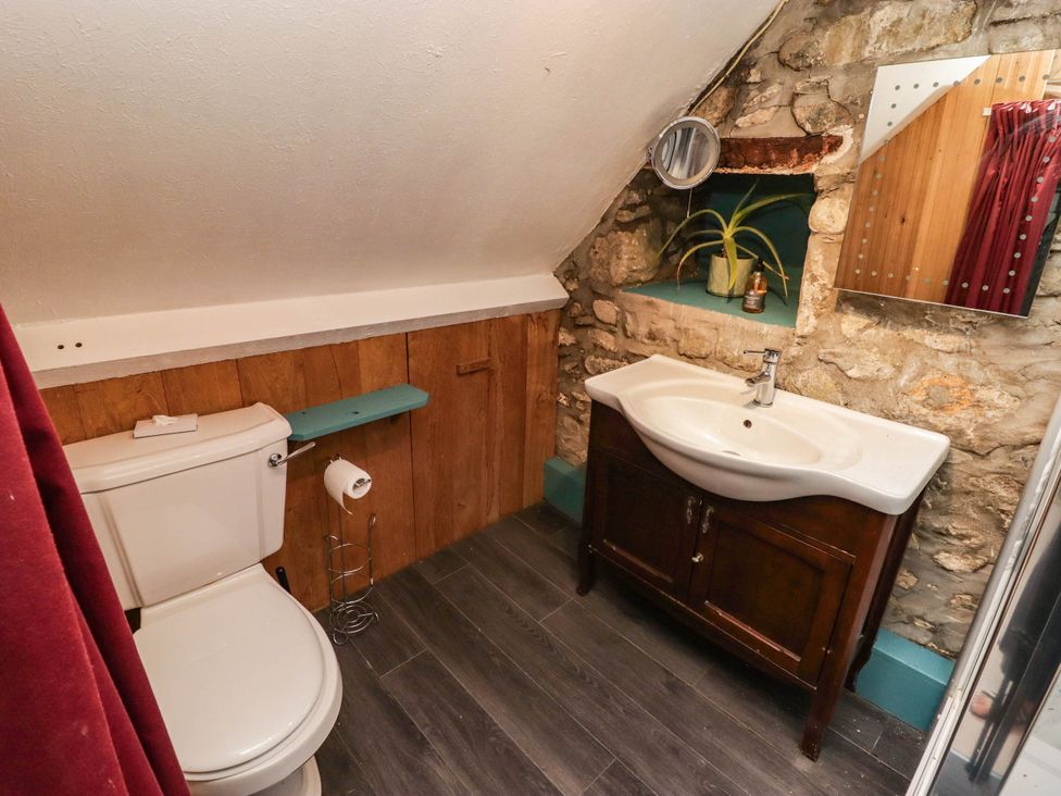 A bathroom with a toilet and sink at Ty Mawr Country House, Carmarthen