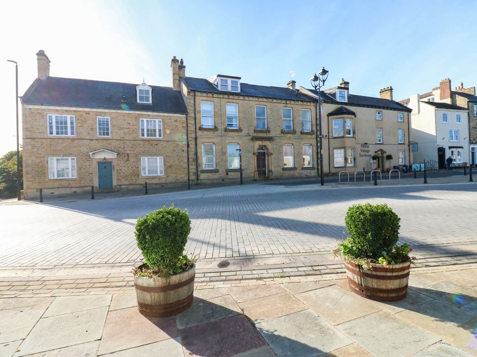 A building front with windows and a door at Bishops Quarter - Barrington in Bishop Auckland