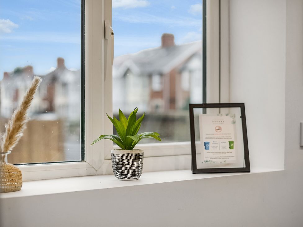 A window with a plant and framed paper at Oxford City Stay – Cowley House in Oxford