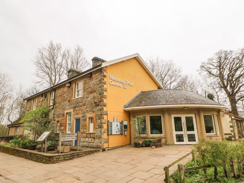 A National Park Centre building with signage in Leyburn