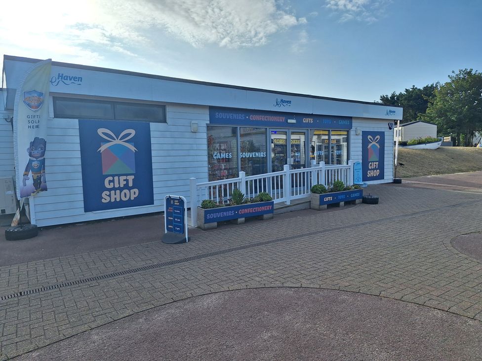 An outdoor view of a gift shop at Haven Seashore, Great Yarmouth