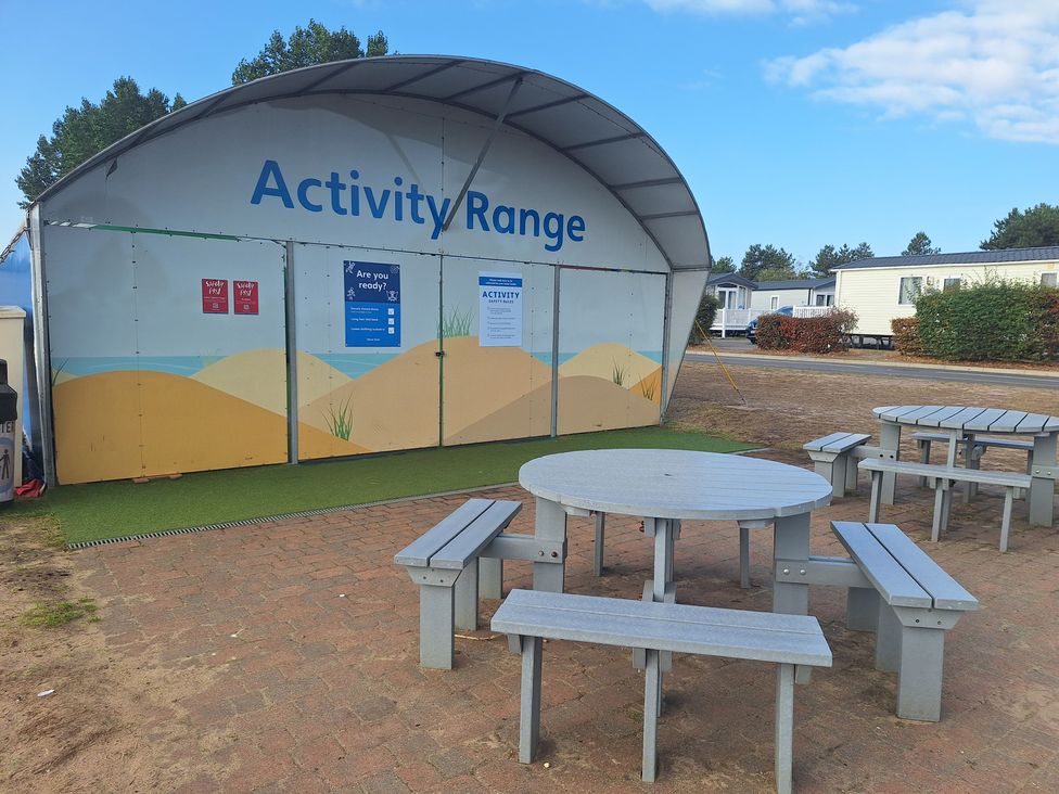 Activity range with tables and benches at Haven Seashore, Great Yarmouth