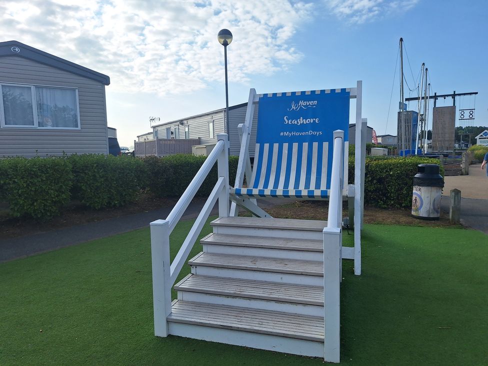 A deck chair with steps at Haven Seashore, Great Yarmouth