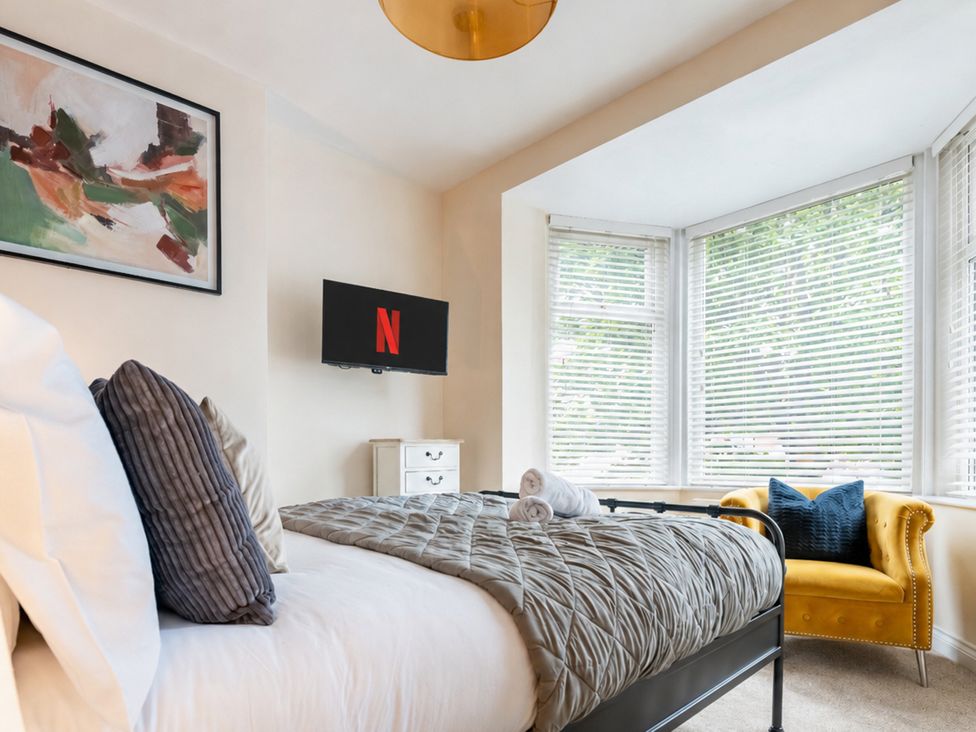 A bedroom with a bed and television at 125 Columbus Ravine Scarborough