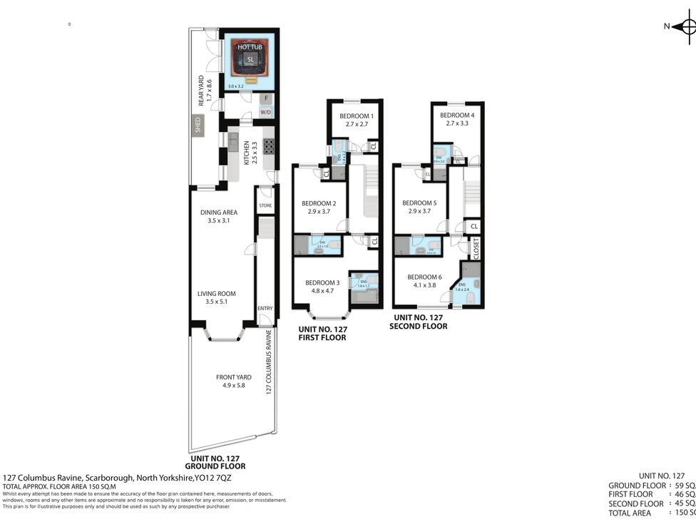 A floor plan layout of a residential property at 127 Columbus Ravine in Scarborough