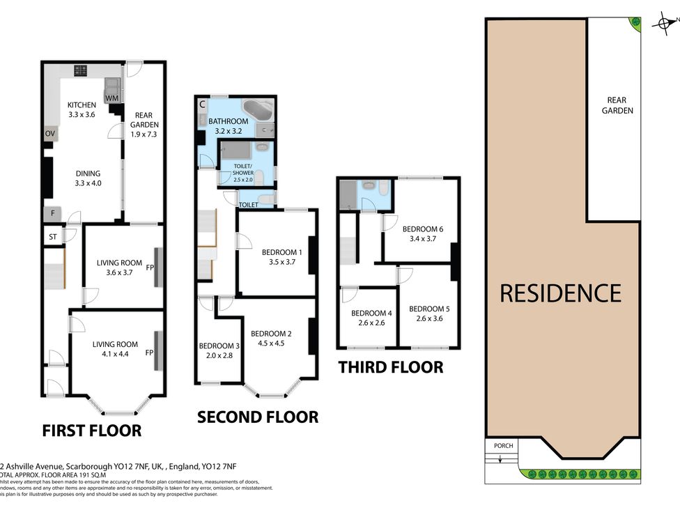 A property floor plan with rooms including kitchen, dining room, and bedrooms at 22 Ashville Avenue, Scarborough