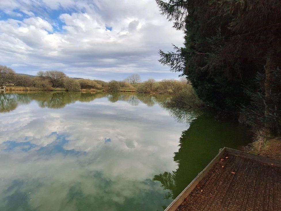 A lake with reflections of trees and sky at Forest Retreat Sleeps 4 2Bed with Parking Woolsery near Bideford