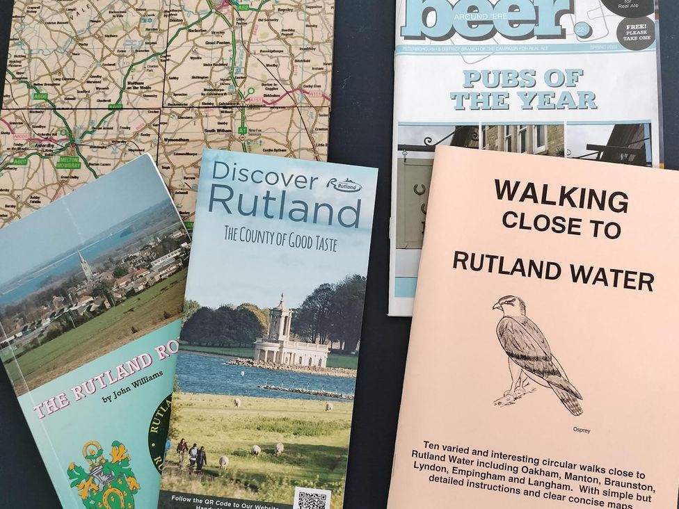 A collection of travel guides and a map about Rutland and nearby attractions at 