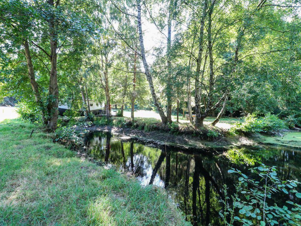 A view of a water body surrounded by trees at Ladies of Bolton in Horsford