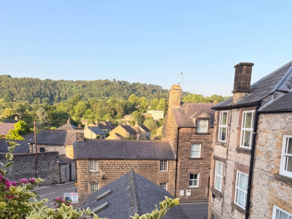 A view of rooftops and hills at The Brew House in Bakewell