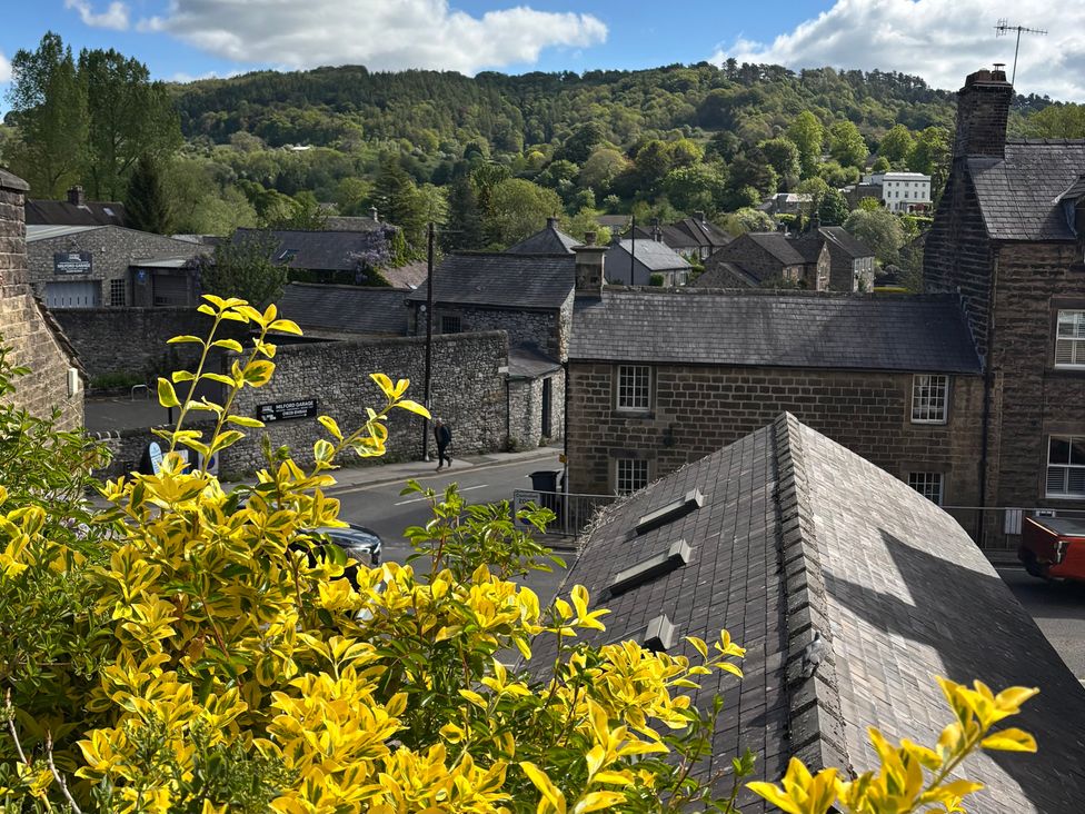 A view of houses and trees from above at The Brew House in Bakewell
