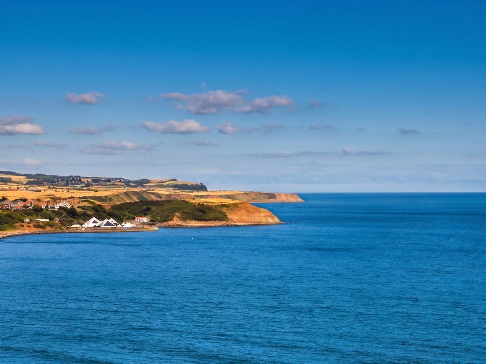 A coastal view of sea and cliffs at The Gulls Rest in 