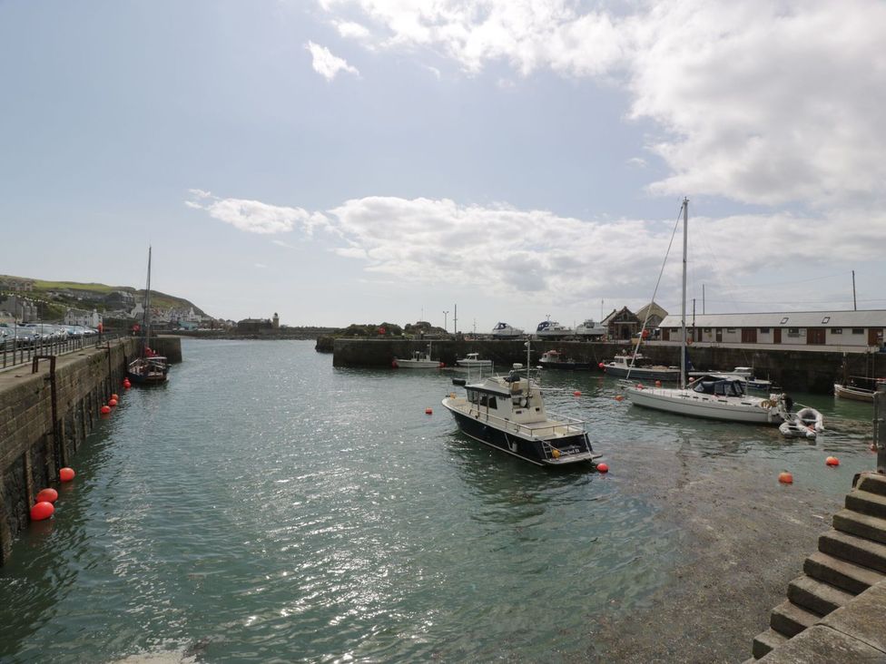 A view of boats in a harbor at Dunskey Way in Portpatrick