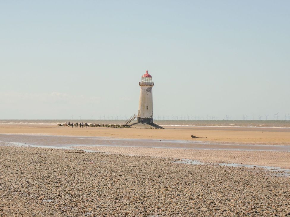 A lighthouse on the beach at Beachway in Holywell