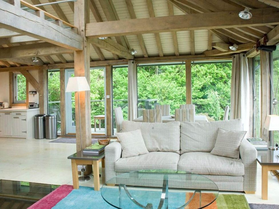 A living room with a sofa and coffee table at Tigh na Mara Sleeps 4 Sea Views Pet Friendly, Drimnin near Lochaline