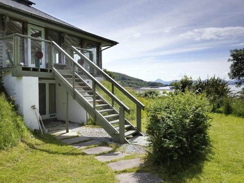 A house with stairs and garden at Tigh na Mara Sleeps 4 Sea Views Pet Friendly in Drimnin near Lochaline