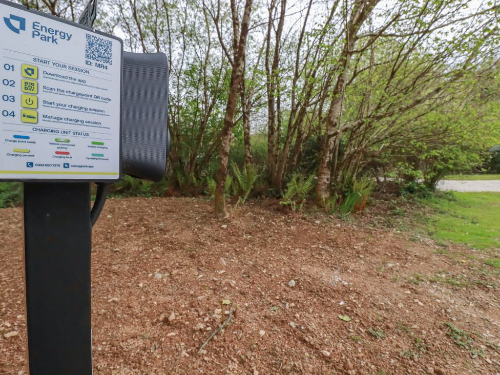 A charging station with instructions at Energy Park in Liskeard