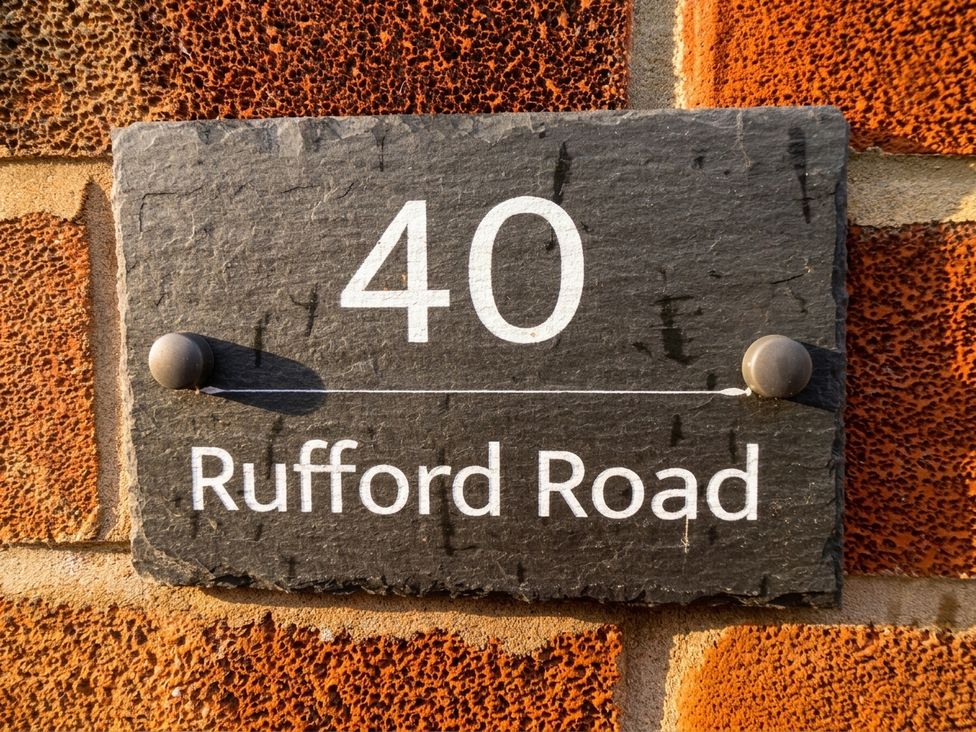 A house number plaque displaying 40 Rufford Road