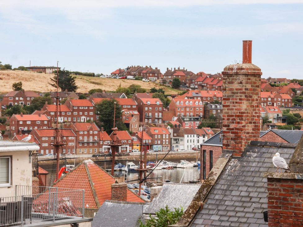 A view of buildings and roofs in Whitby