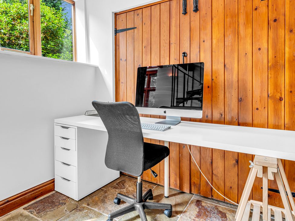 An office with a desk and computer at Oxhay Barn Newcastle