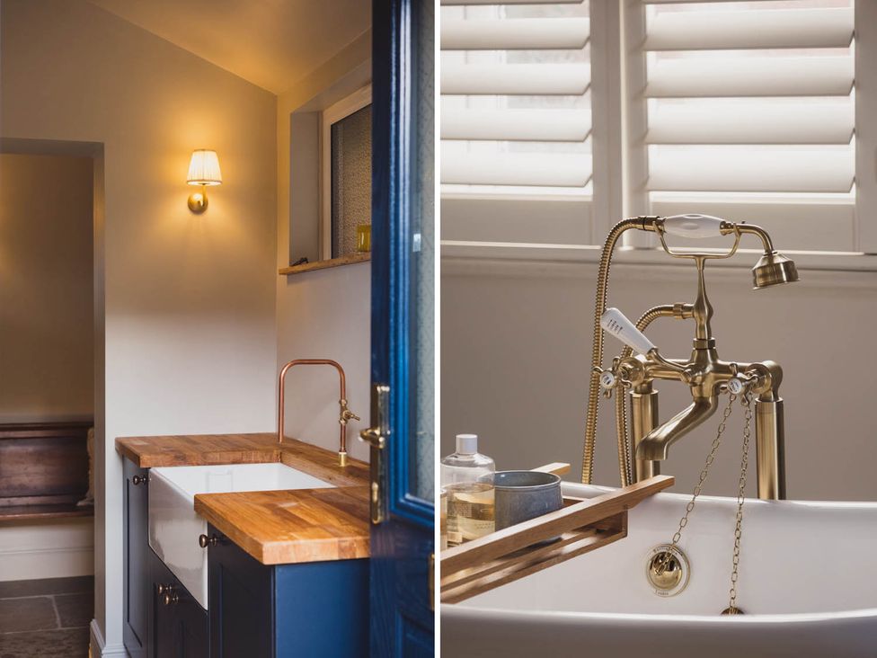 A bathroom with sink and bathtub at 