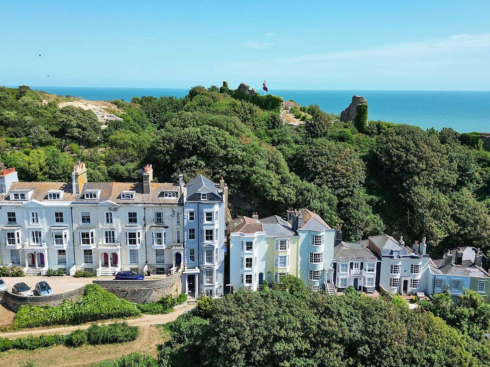 A view of houses near the ocean at 1 Bed Sleeps 2 Near Beach Parking in Hastings