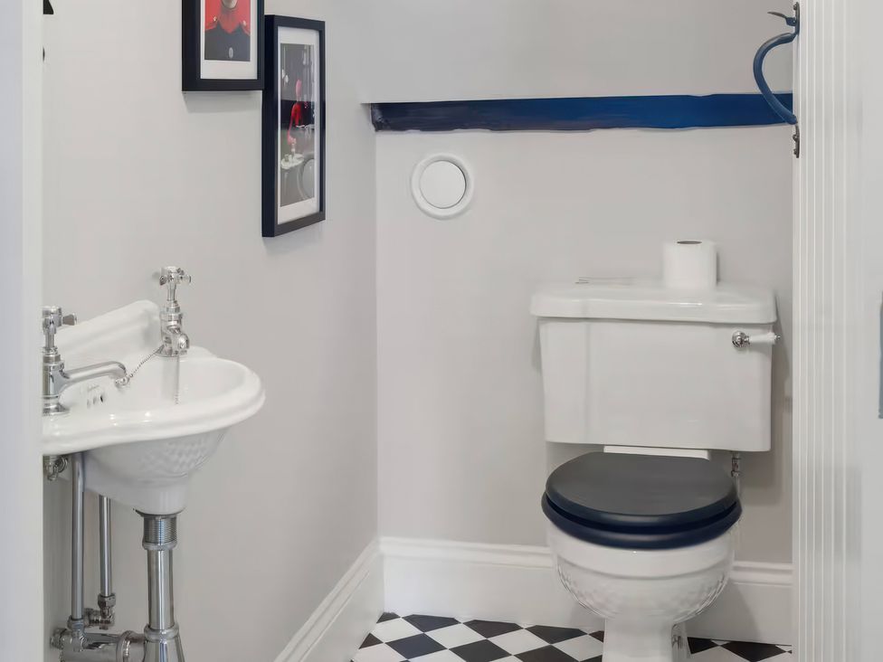 A bathroom with a sink and toilet at Apt. 3 in York