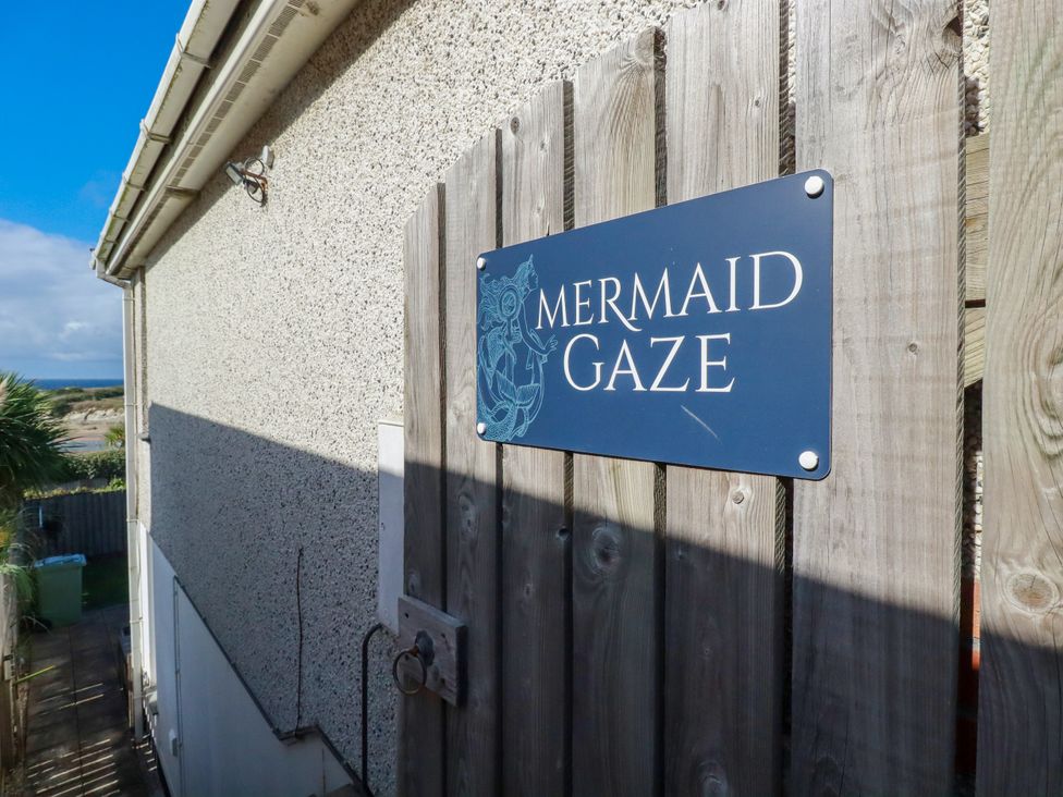 A sign displaying 'Mermaid Gaze' located outdoors at Mermaid Gaze in Newquay