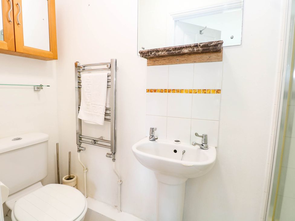 A bathroom with a toilet and washbasin at The Mill House Apartment