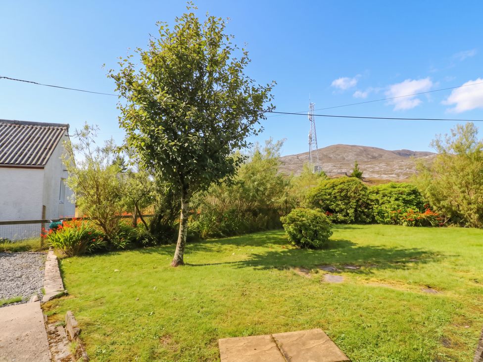 An outdoor area with a tree and grass at Skye View in Isle of Harris