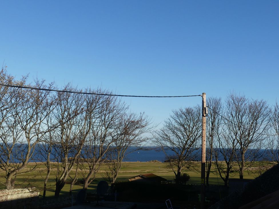 View of trees and sea at Charming Cottage in North Berwick with Sea Views North Berwick