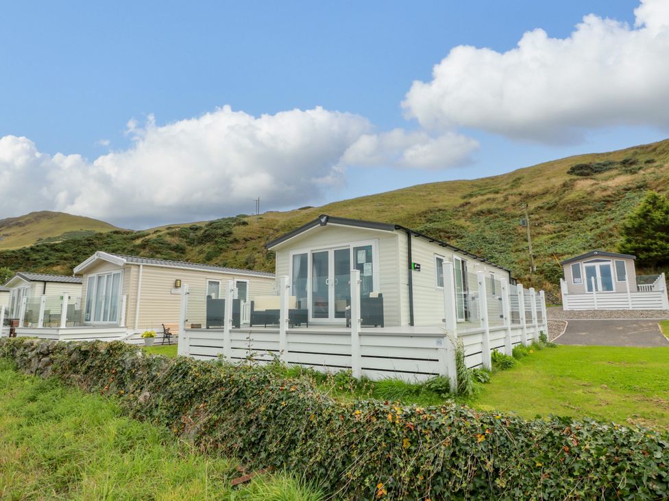 A row of caravans with gardens in Girvan