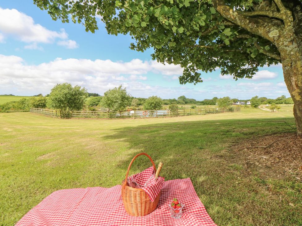A picnic setup with a basket and blanket at Beech Cottage in Truro