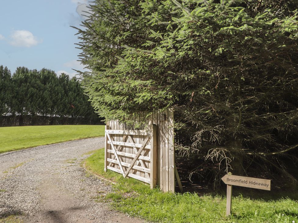 A gate and sign at Broomfield Hideaway near Inverness