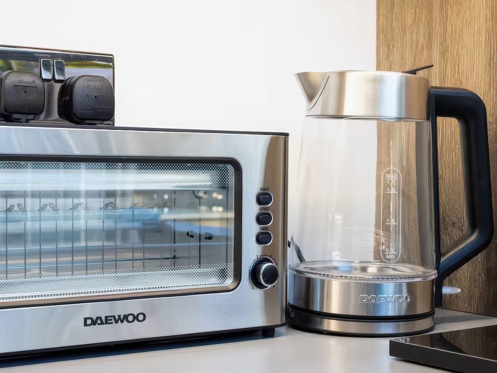 A toaster and an electric kettle at 19 Hillside Road Northwood, Hertfordshire