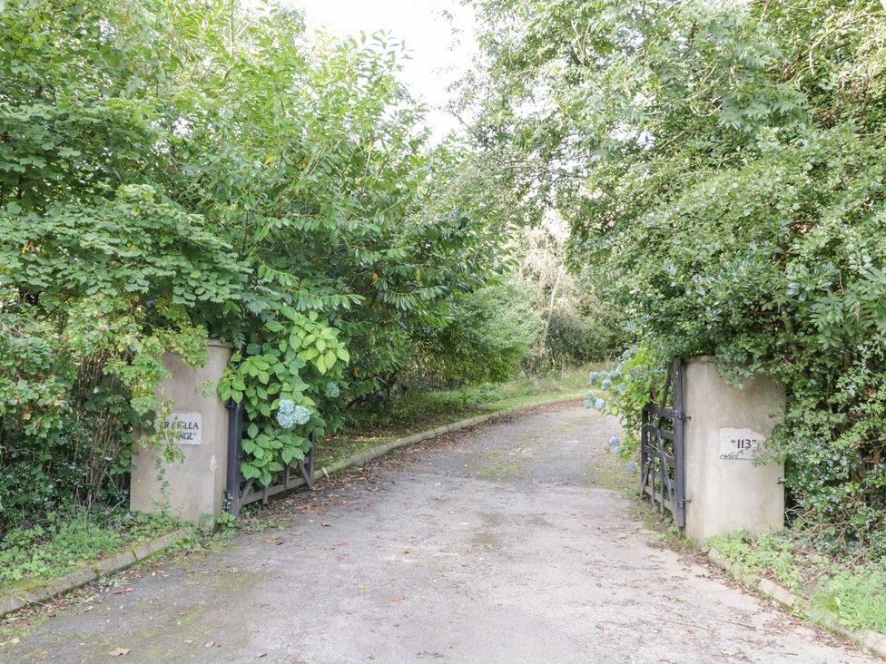 A driveway with gate and greenery at Craiglea Lodge in Coleraine
