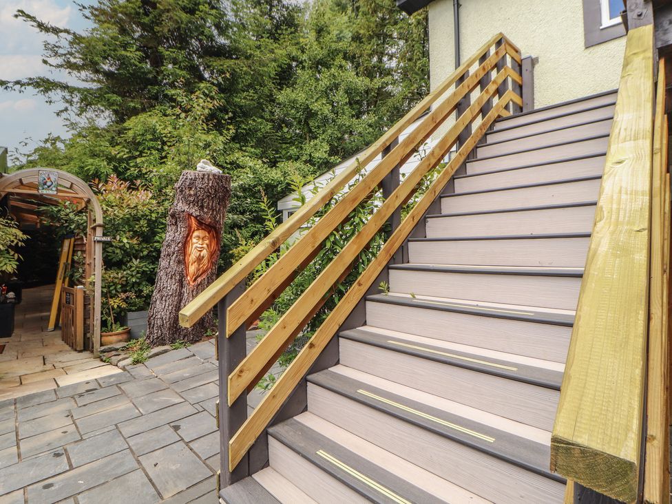 An outdoor staircase leading to a building at Eden House in Bardsea