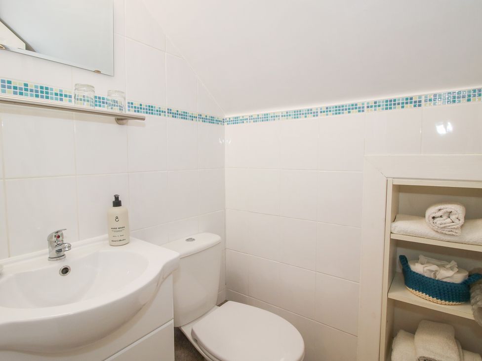 A bathroom with a sink and toilet at Southview in Clee Hill near Ludlow