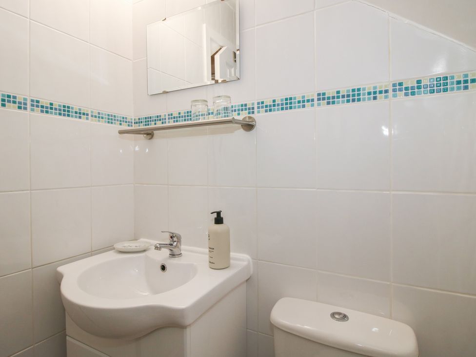 A bathroom with a sink and toilet at Southview Clee Hill near Ludlow