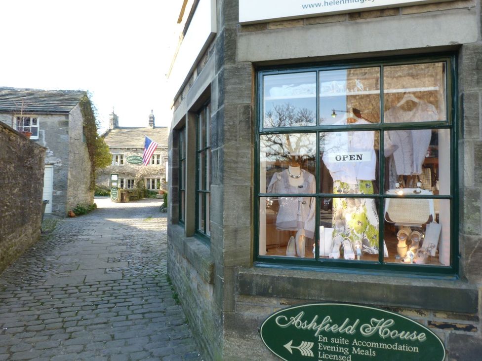 A store window displaying clothes at Ashfield House in Grassington