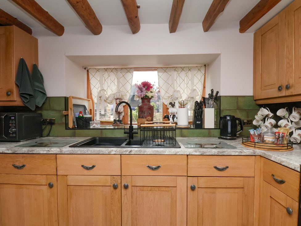 A kitchen with a sink and countertop at Boundcliffe Farm near Pickering