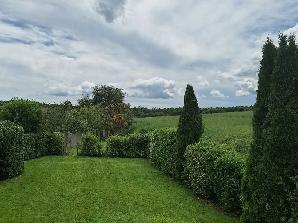 A garden with grass and hedges at 19 River Glen, Curracloe, County Wexford