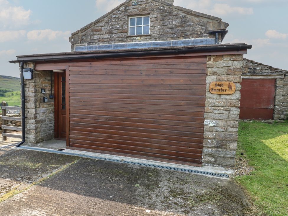 An exterior view of the entrance at High Smarber in Low Row near Reeth