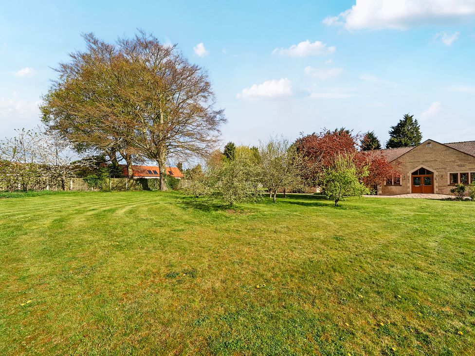 A garden with grass and trees at Manor House in Chesterfield