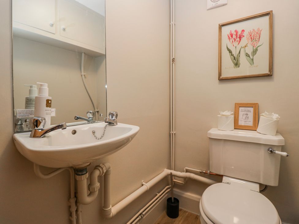 A bathroom featuring a sink and toilet at Jubilee in Graythwaite near Hawkshead