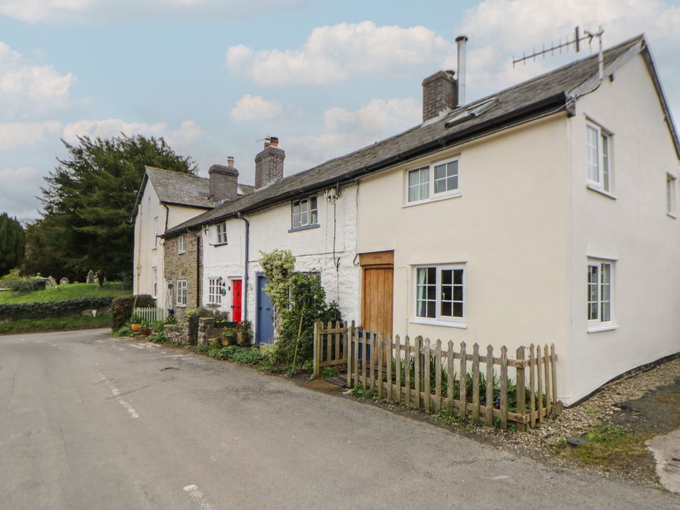 A row of houses along a road at Marigold Cottage in Clun near Bishop's Castle