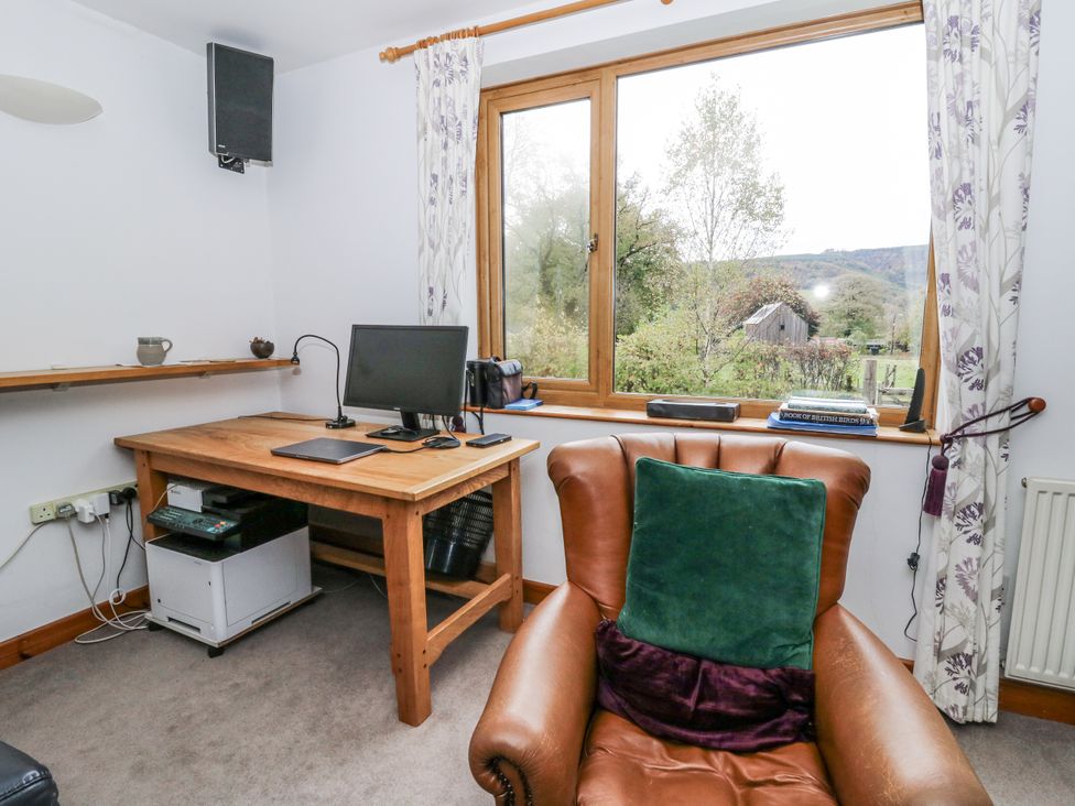 A study with a desk and computer at Geryllan Rhandirmwyn near Llandovery