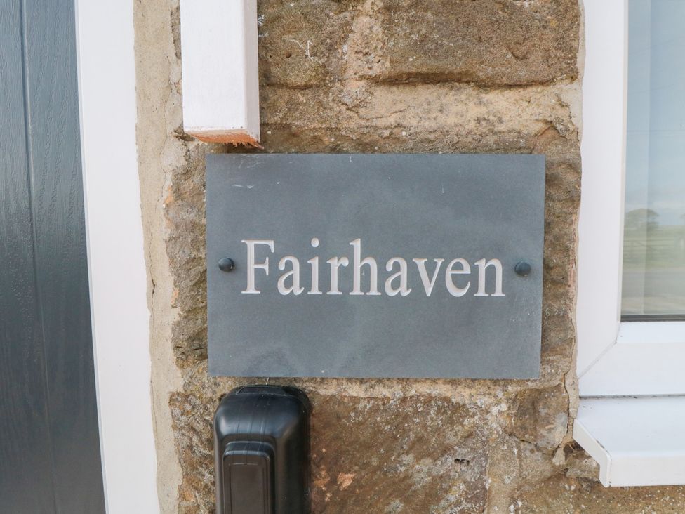 A slate plaque with the name Fairhaven at Fairhaven Cottage in Ugthorpe near Runswick Bay